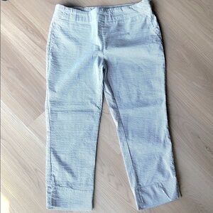 Cynthia Rowley Cotton Blend Pinstripe Pull On Pants Blue/White Sz 10 Lightweight